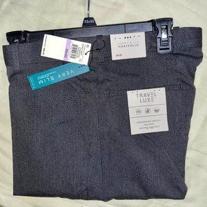 NWT Charcoal PERRY ELLIS DRESS PANTS 32 X 32